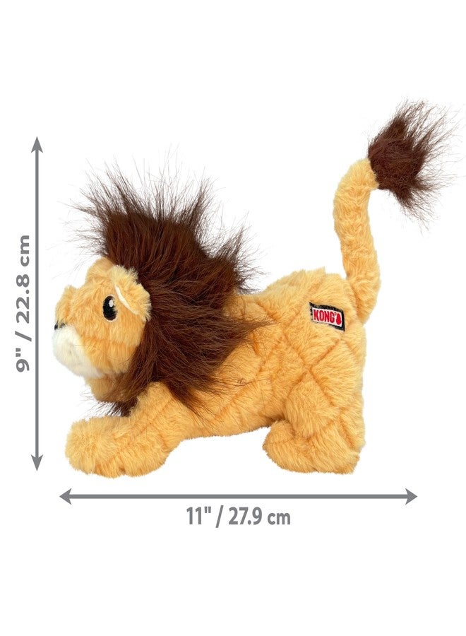 KONG Scampers Wildlife Plush Dog Toy with Low Tone Squeaker (Lion) - Image 4